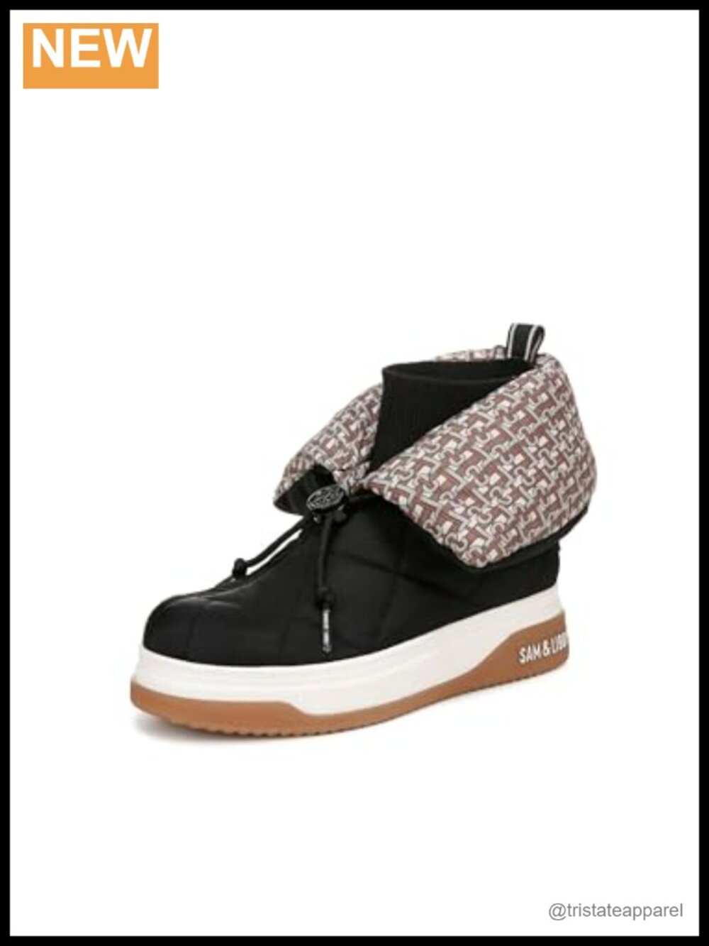 Sam & Libby Women's Cruz Platform Sock Boots Fold-Over Cuffs Quilted Detailing